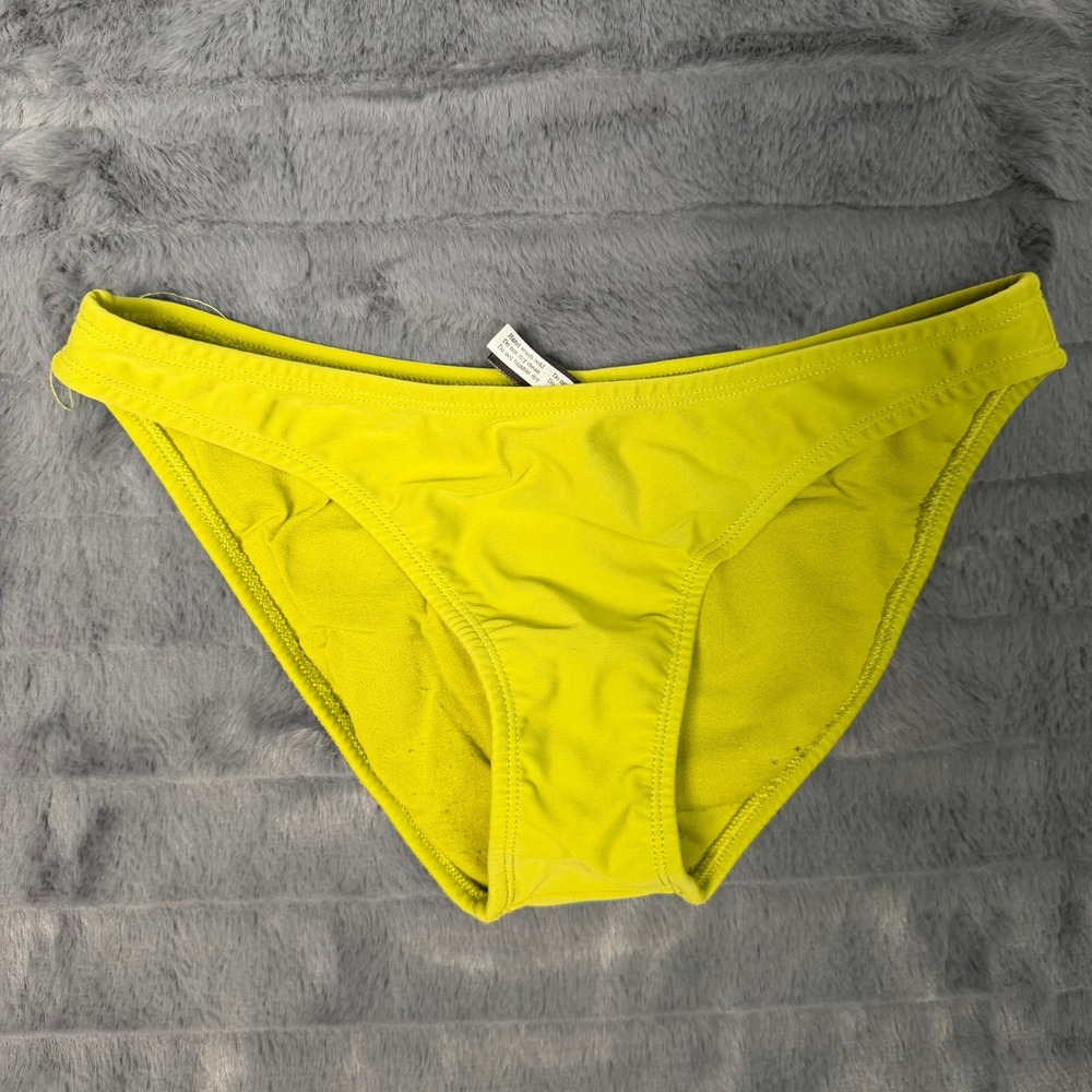 Vix  Paula Hermanny Bikini Bottoms Women Medium Lime Green Low Rise Solid Swim